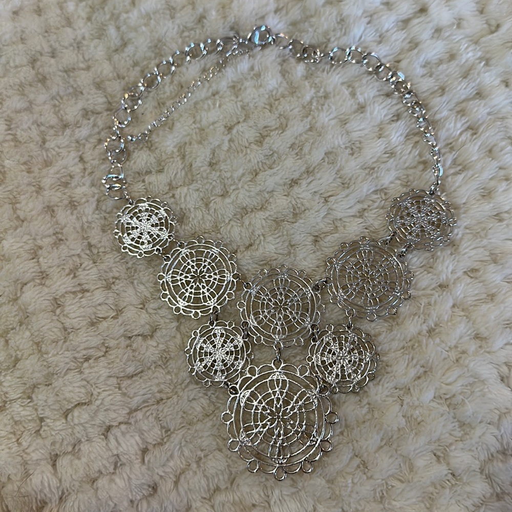 Silver Charming Charlie Bib Necklace